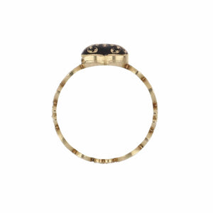 Masterpiece Late Georgian Enamel 15K Gold Mourning Ring