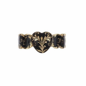 Masterpiece Late Georgian Enamel 15K Gold Mourning Ring