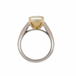 Platinum and 18K Gold 3.66 Cushion-Cut Diamond Engagement Ring