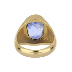 18K Gold Cushion-Cut Sapphire Ring