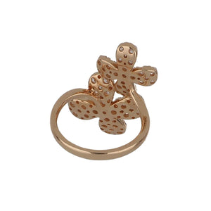 18K Rose Gold Double Clover Diamond Wrap Ring