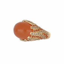 Load image into Gallery viewer, Estate Peach Moonstone 18K Gold Ring
