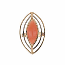 Load image into Gallery viewer, Vintage 1970s 18K Two-Tone Gold Coral Ring
