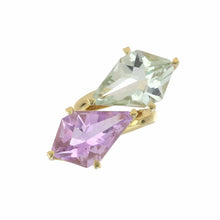 Load image into Gallery viewer, Lisa Nik Amethyst and Green Quartz 18K Gold Bypass Ring

