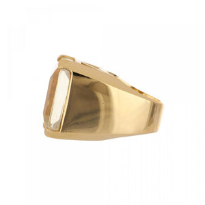 Vintage Tony Duquette 18K Gold Rock Crystal Ring