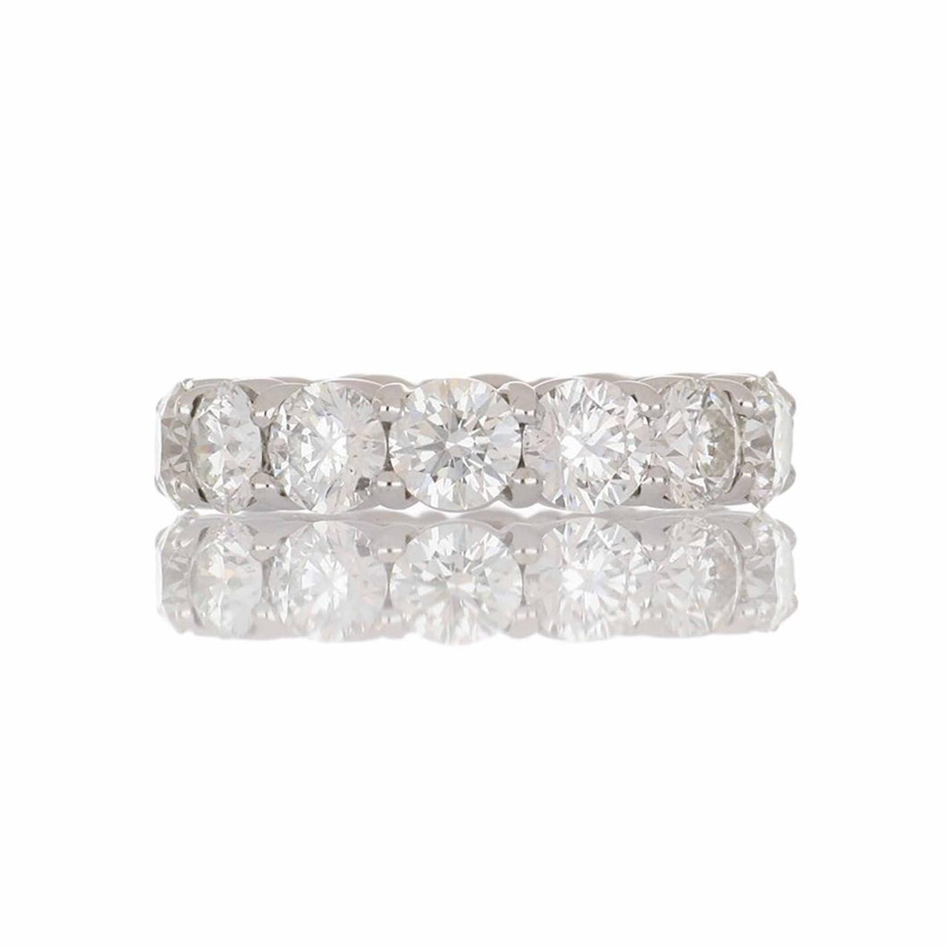 Vintage 1970s Round Diamond 18K White Gold Eternity Band