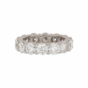Vintage 1970s Round Diamond 18K White Gold Eternity Band