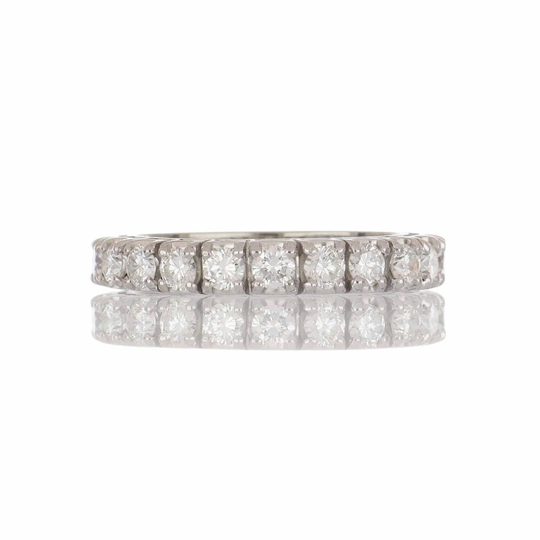 Vintage 1990s Round Diamond 18K White Gold Eternity Band