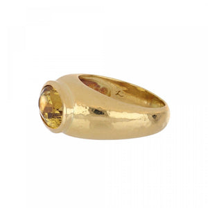 Estate Elizabeth Locke 18K Gold Citrine Ring