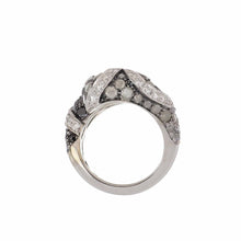 Load image into Gallery viewer, Estate Colored Diamond 18K White Gold Bypass Ring
