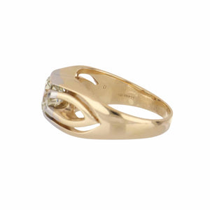 Art Deco Old European-Cut 14K Gold and Platinum Ring