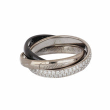 Load image into Gallery viewer, Estate Cartier 18K White Gold and Ceramic Trinity Ring
