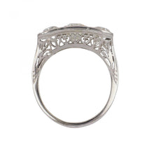 Load image into Gallery viewer, Art Deco 18K White Gold Three Stone Diamond Ring
