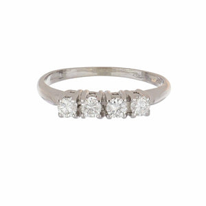 Mid-Century Diamond 14K White Gold Band