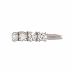 Mid-Century Diamond 14K White Gold Band