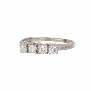 Mid-Century Diamond 14K White Gold Band