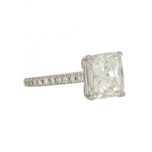 GIA 6.01 Carat Cushion-Cut Diamond Platinum Engagement Ring