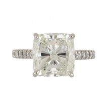 Load image into Gallery viewer, GIA 6.01 Carat Cushion-Cut Diamond Platinum Engagement Ring
