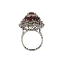 Load image into Gallery viewer, Mid-Century Ruby and Diamond Platinum Ballerina Ring
