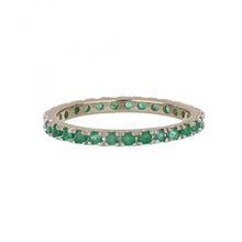 Load image into Gallery viewer, Estate 14K White Gold Emerald Eternity Band
