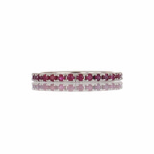 Load image into Gallery viewer, Estate 14K White Gold Round Ruby Eternity Band

