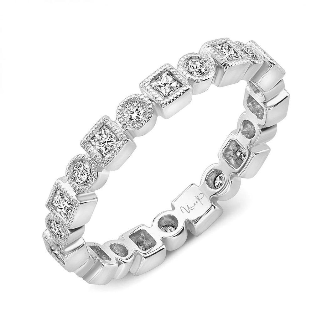 Alternating Diamond 14K White Gold Eternity Band