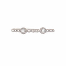 Load image into Gallery viewer, 14K White Gold Bead-set Band with Diamonds
