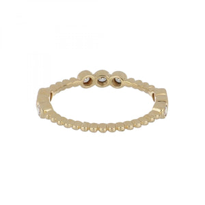 14K Gold Bead Band with Diamond Stations