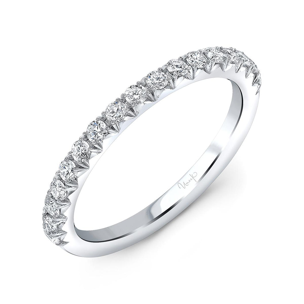 Round DIamond 14K White Gold Half Band