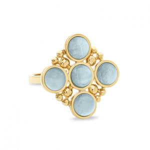 L. Klein 18K Gold Bubbles Aquamarine Ring