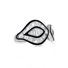 Load image into Gallery viewer, Diamond and Black Enamel 18K White Gold Ring
