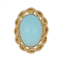 Load image into Gallery viewer, Vintage 1970s 18K Gold Turquoise Ring

