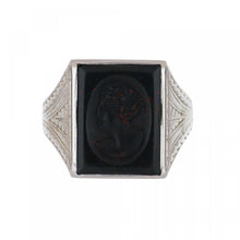 Load image into Gallery viewer, Art Deco Bloodstone 10K Gold Ring
