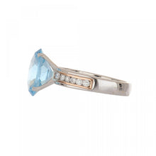 Load image into Gallery viewer, Estate Platinum and 14K Rose Gold Blue Topaz Ring
