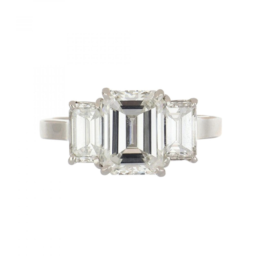 GIA 3.01 Carat Emerald-Cut Diamond Engagement Ring