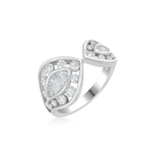 Load image into Gallery viewer, Diamond and White Enamel 18K White Gold Ring
