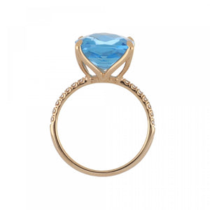 Lisa Nik 18K Blue Topaz 18K Rose Gold Ring