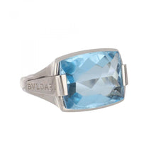 Load image into Gallery viewer, Bulgari Blue Topaz White Gold Ring
