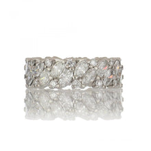 Load image into Gallery viewer, Vintage 1970s Marquise and Round Diamond Platinum Band
