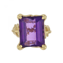 Load image into Gallery viewer, Vintage 1980s Tiffany &amp; Co. Schlumberger 18K Gold Amethyst Ring
