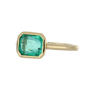 East-West Emerald 18K Gold Ring