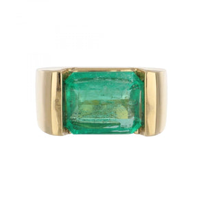 Bespoke 18K Gold Emerald East-West Ring