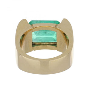 Bespoke 18K Gold Emerald East-West Ring