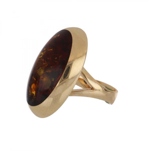Estate 14K Gold Amber Ring