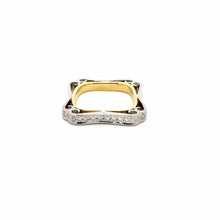 Load image into Gallery viewer, Platinum and 18K Gold Squared Diamond Band
