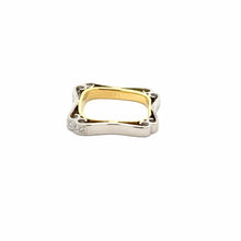 Load image into Gallery viewer, Platinum and 18K Gold Squared Diamond Band
