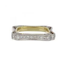 Load image into Gallery viewer, Estate Platinum and 18K Gold Squared-Off Band
