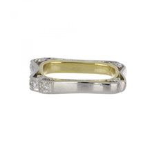 Load image into Gallery viewer, Estate Platinum and 18K Gold Squared-Off Band
