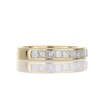 Load image into Gallery viewer, Vintage 1990s 18K Gold Princess-Cut Diamond Band
