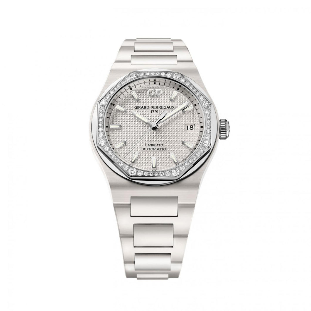 Girard-Perregaux Stainless Steel & White Ceramic Laureato Watch
